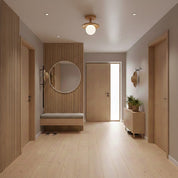 Floyd Ash Wood and Glass Flush Ceiling Light – detail 4