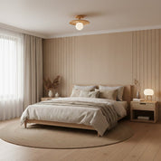 Floyd Ash Wood and Glass Flush Ceiling Light – detail 7