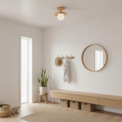 Floyd Ash Wood and Glass Flush Ceiling Light – detail 5