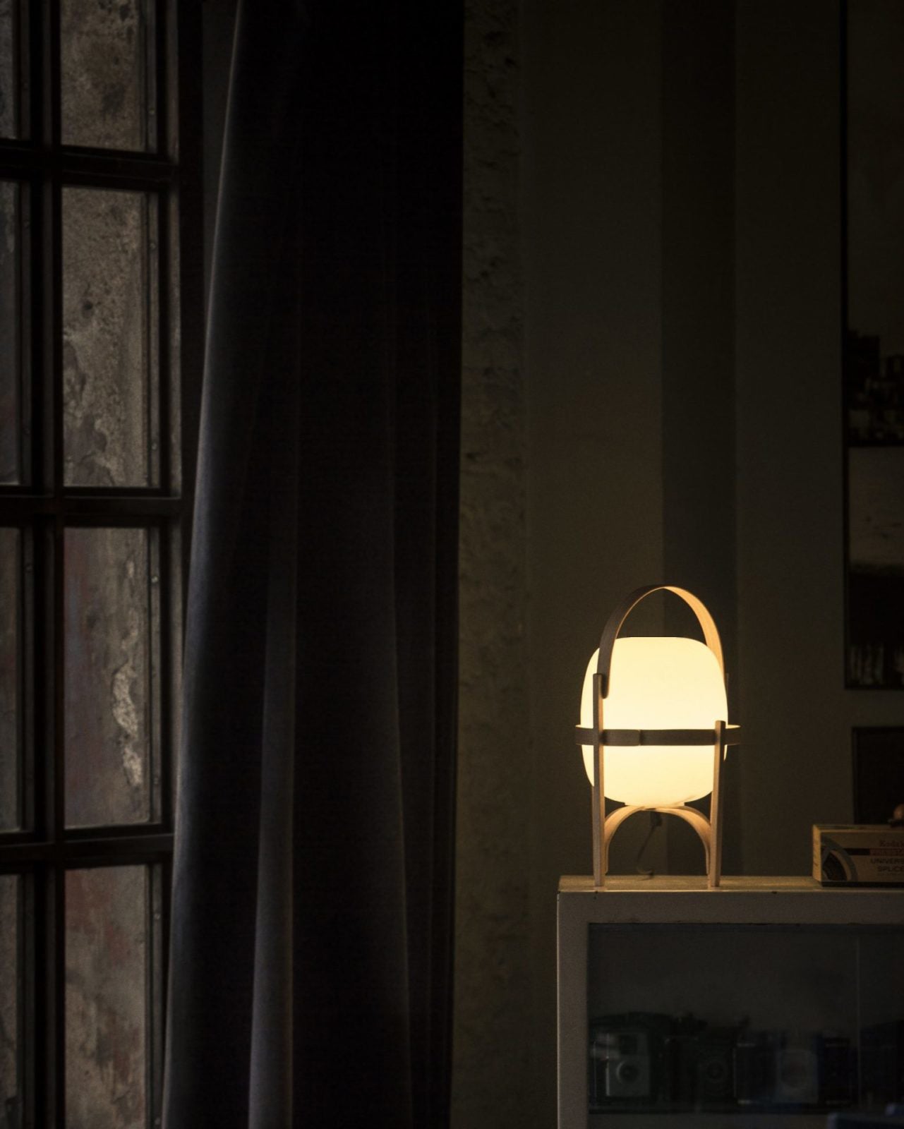 Pharos - Portable Wood and Glass Lantern Table Lamp