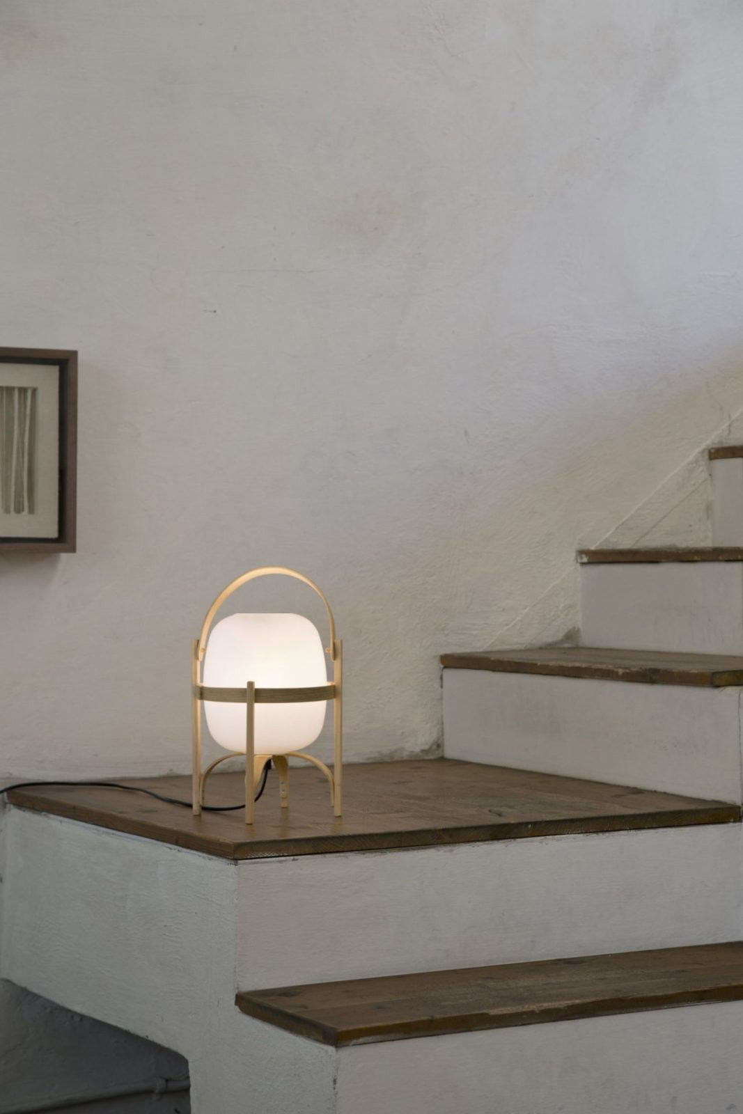 Pharos - Portable Wood and Glass Lantern Table Lamp