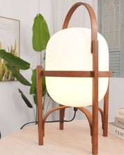 Pharos - Portable Wood and Glass Lantern Table Lamp