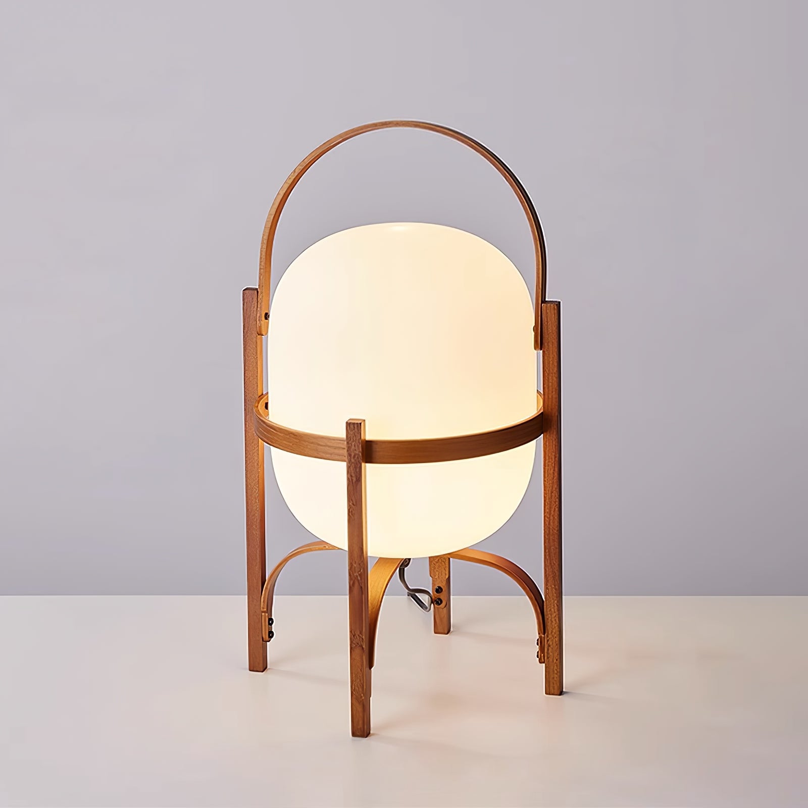 Pharos - Portable Wood and Glass Lantern Table Lamp