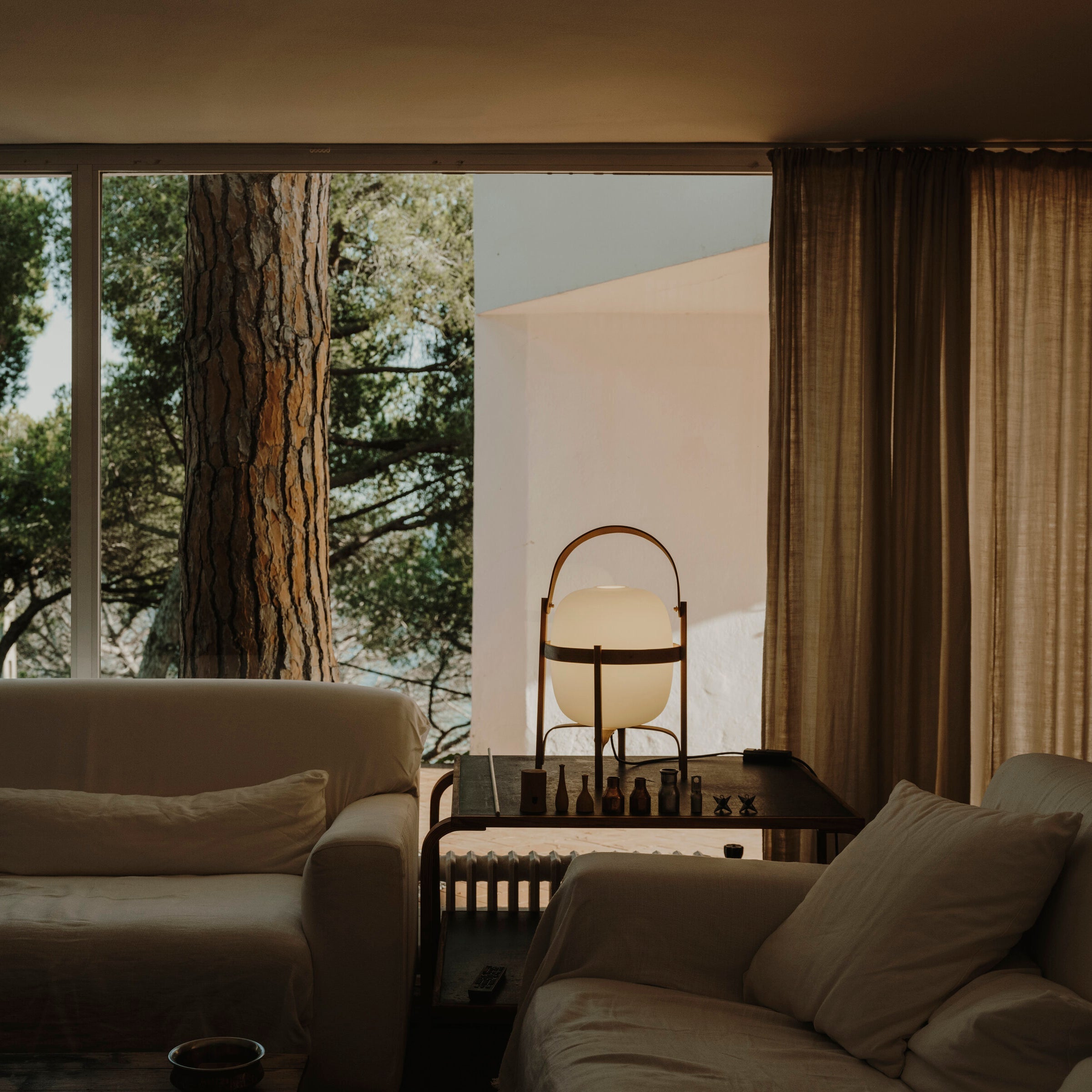 Pharos - Portable Wood and Glass Lantern Table Lamp