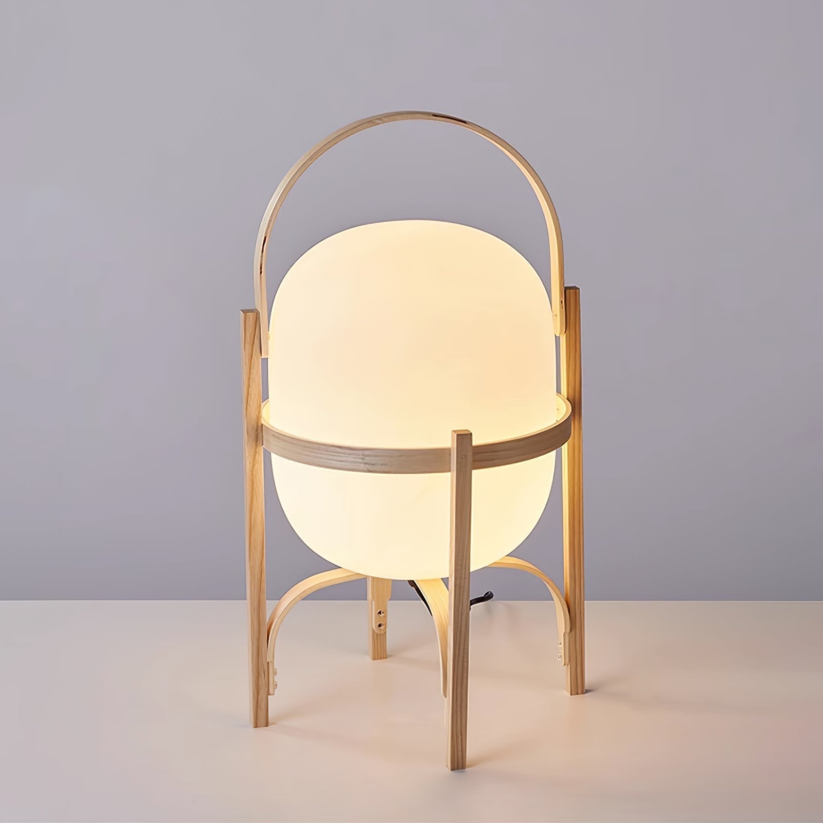 Pharos - Portable Wood and Glass Lantern Table Lamp