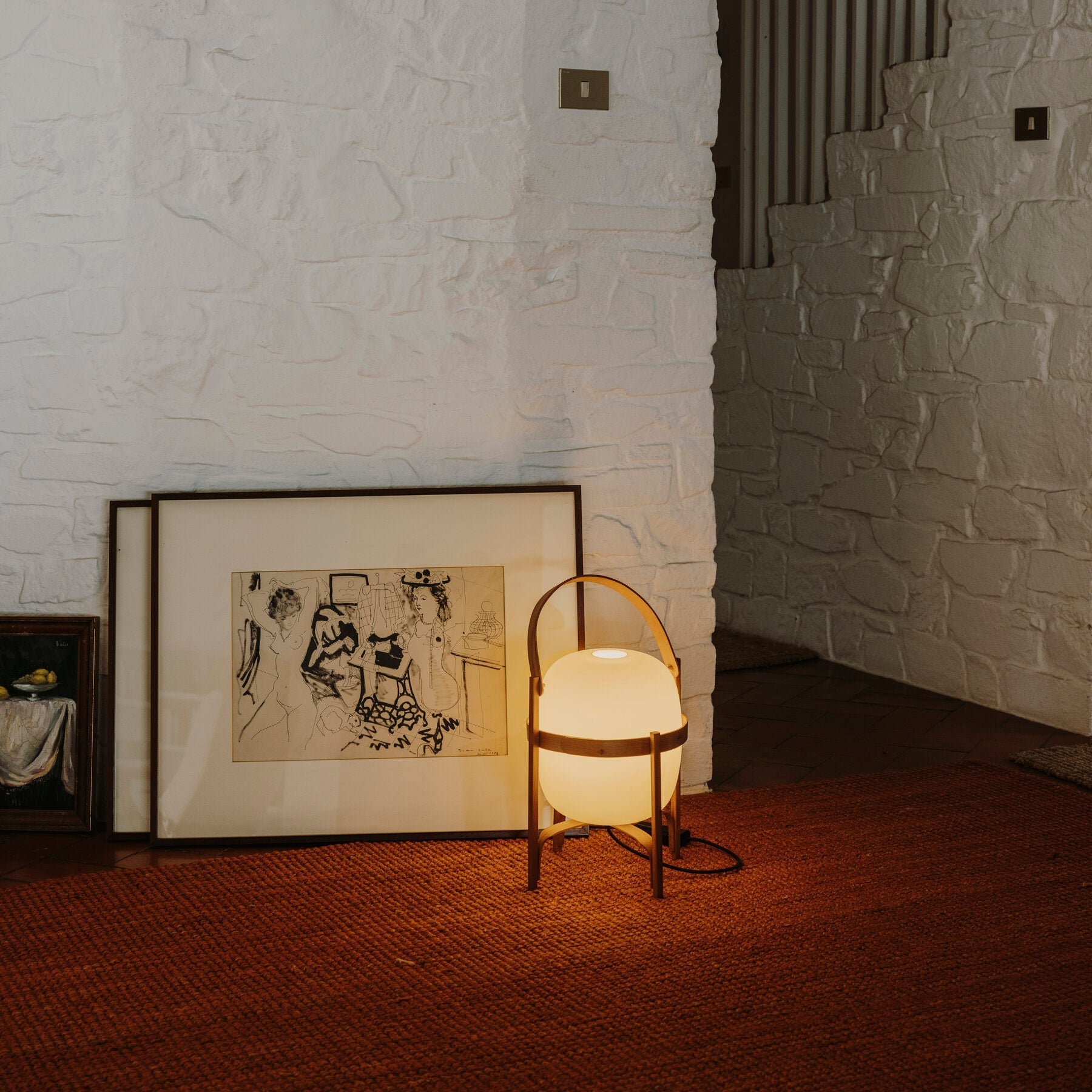 Pharos - Portable Wood and Glass Lantern Table Lamp