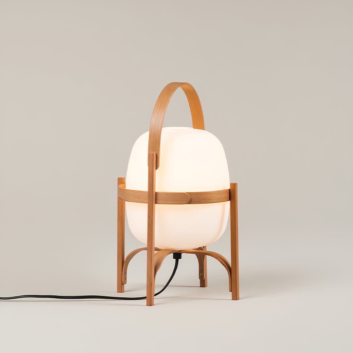 Pharos - Portable Wood and Glass Lantern Table Lamp