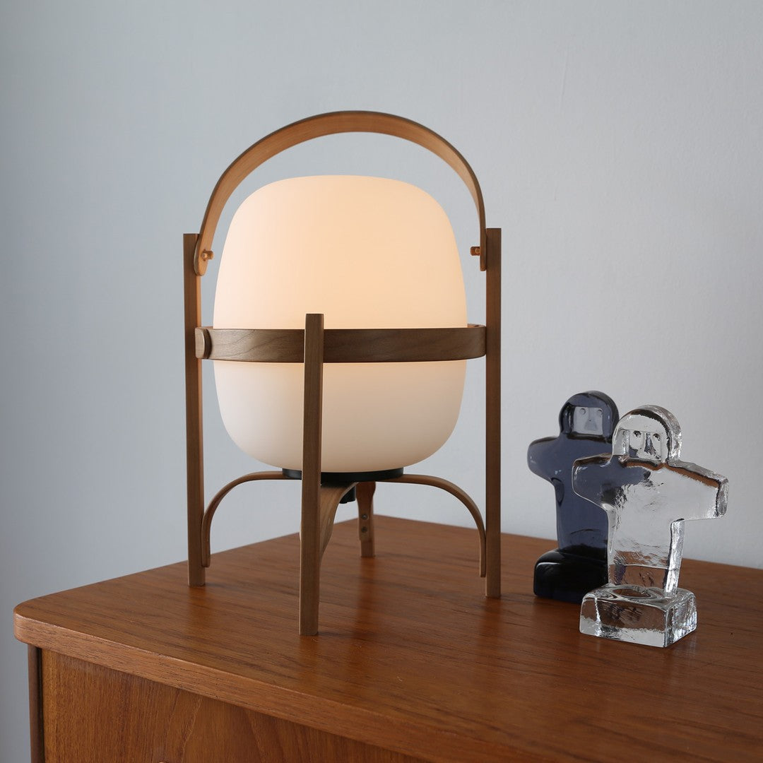 Pharos - Portable Wood and Glass Lantern Table Lamp