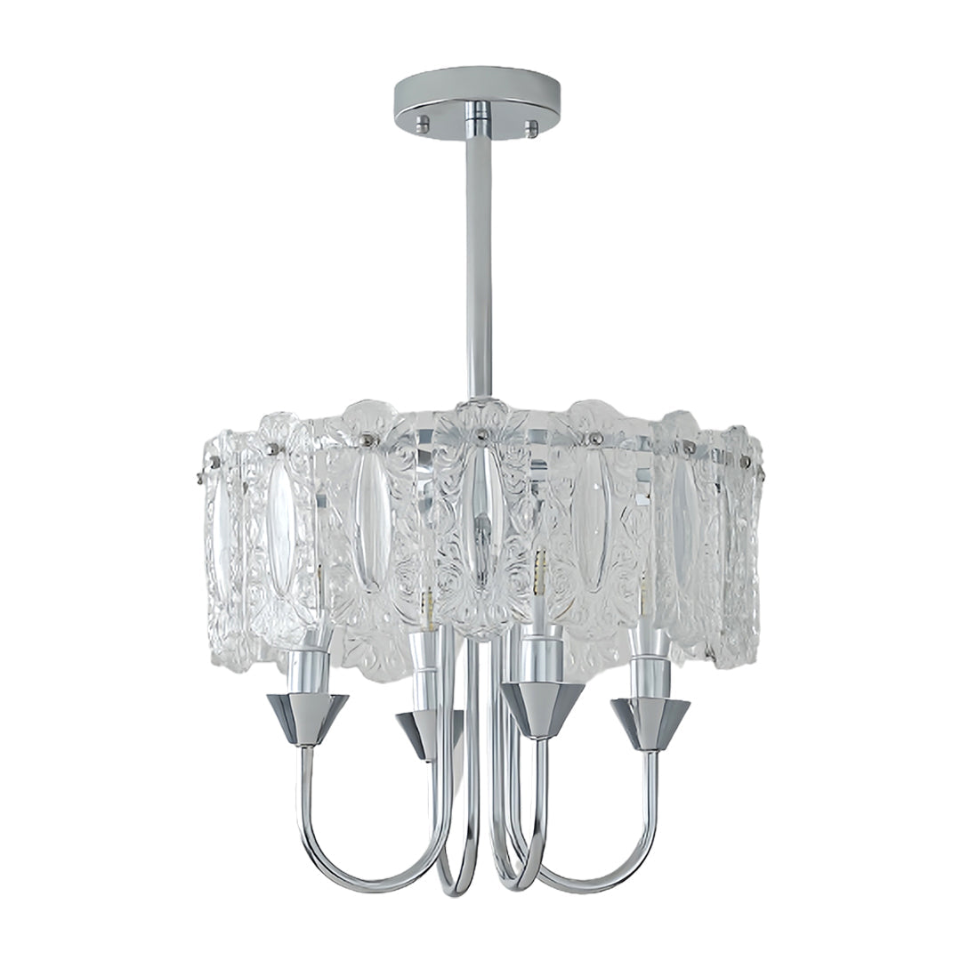 Helike - Chrome and Glass Drum Chandelier