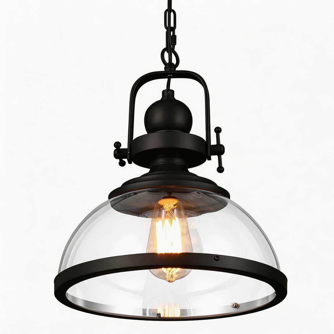 Iris - Clear Glass Dome Pendant Light