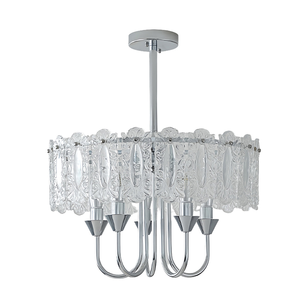 Helike - Chrome and Glass Drum Chandelier