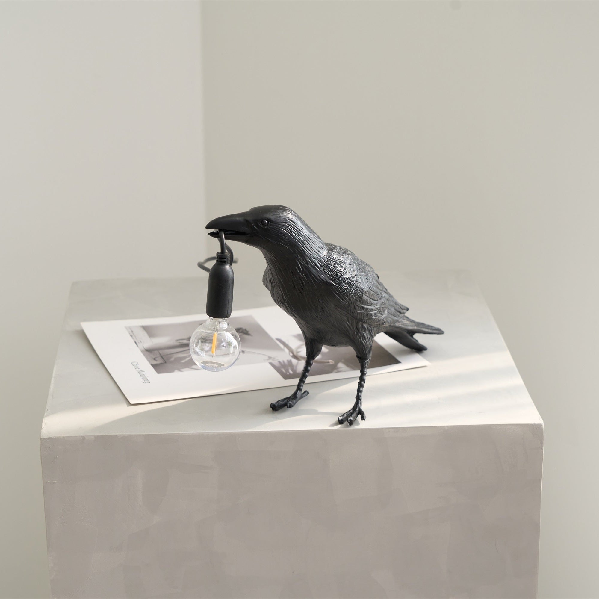 Koronis - Sculptural Resin Raven Table Lamp