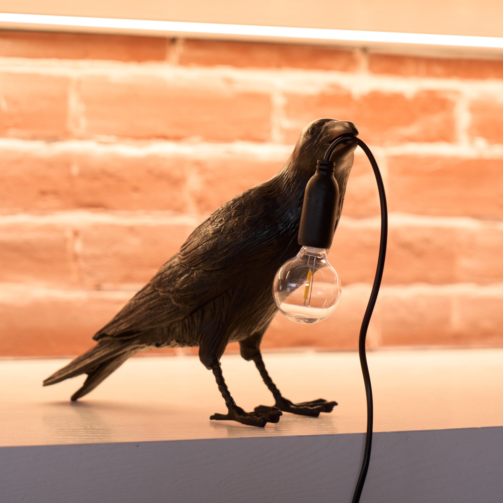 Koronis - Sculptural Resin Raven Table Lamp