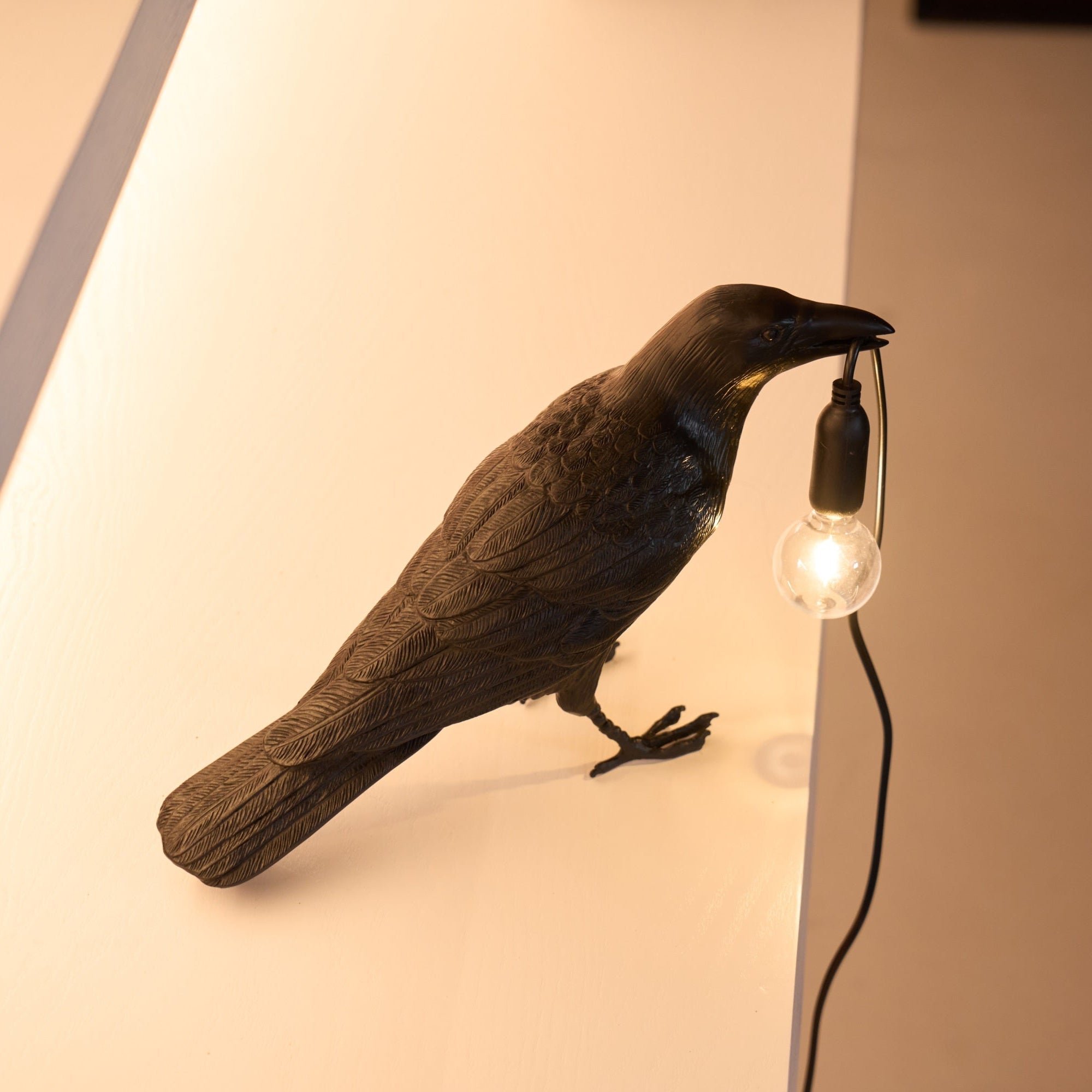 Koronis - Sculptural Resin Raven Table Lamp