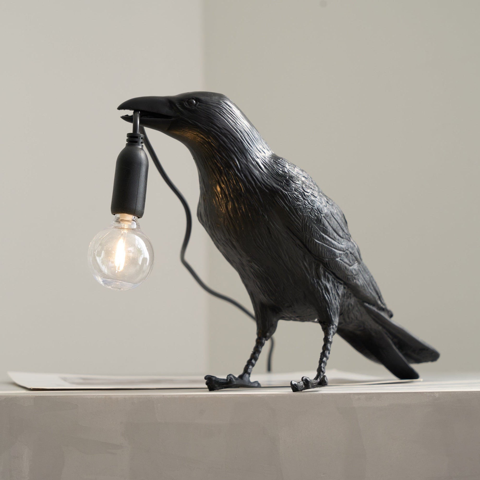 Koronis - Sculptural Resin Raven Table Lamp