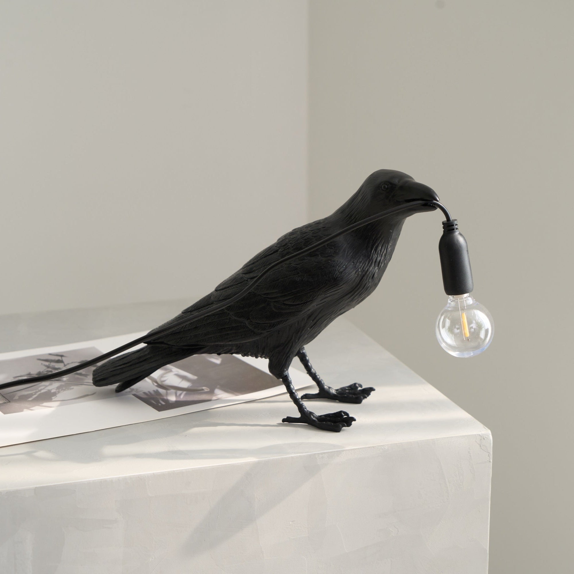 Koronis - Sculptural Resin Raven Table Lamp