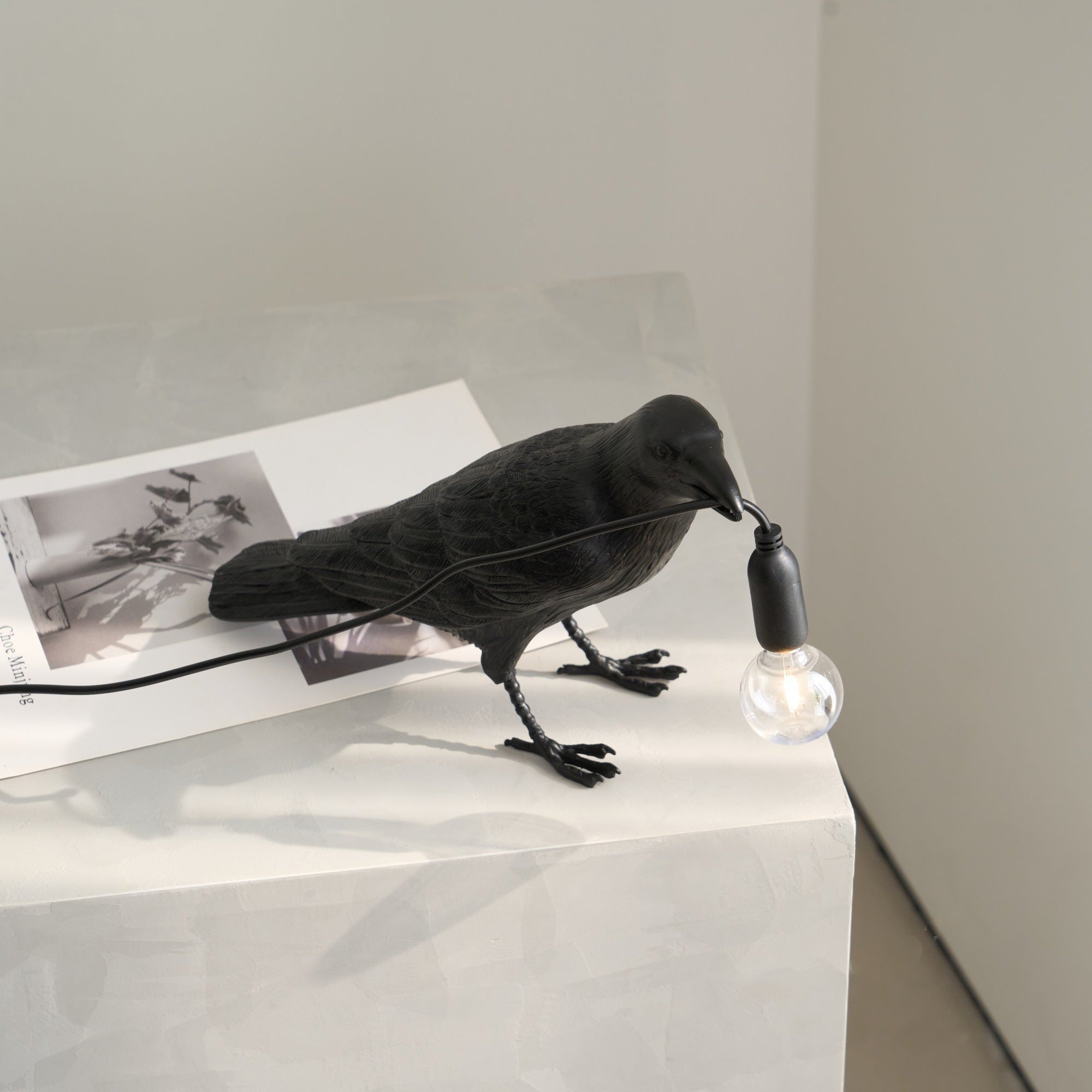Koronis - Sculptural Resin Raven Table Lamp