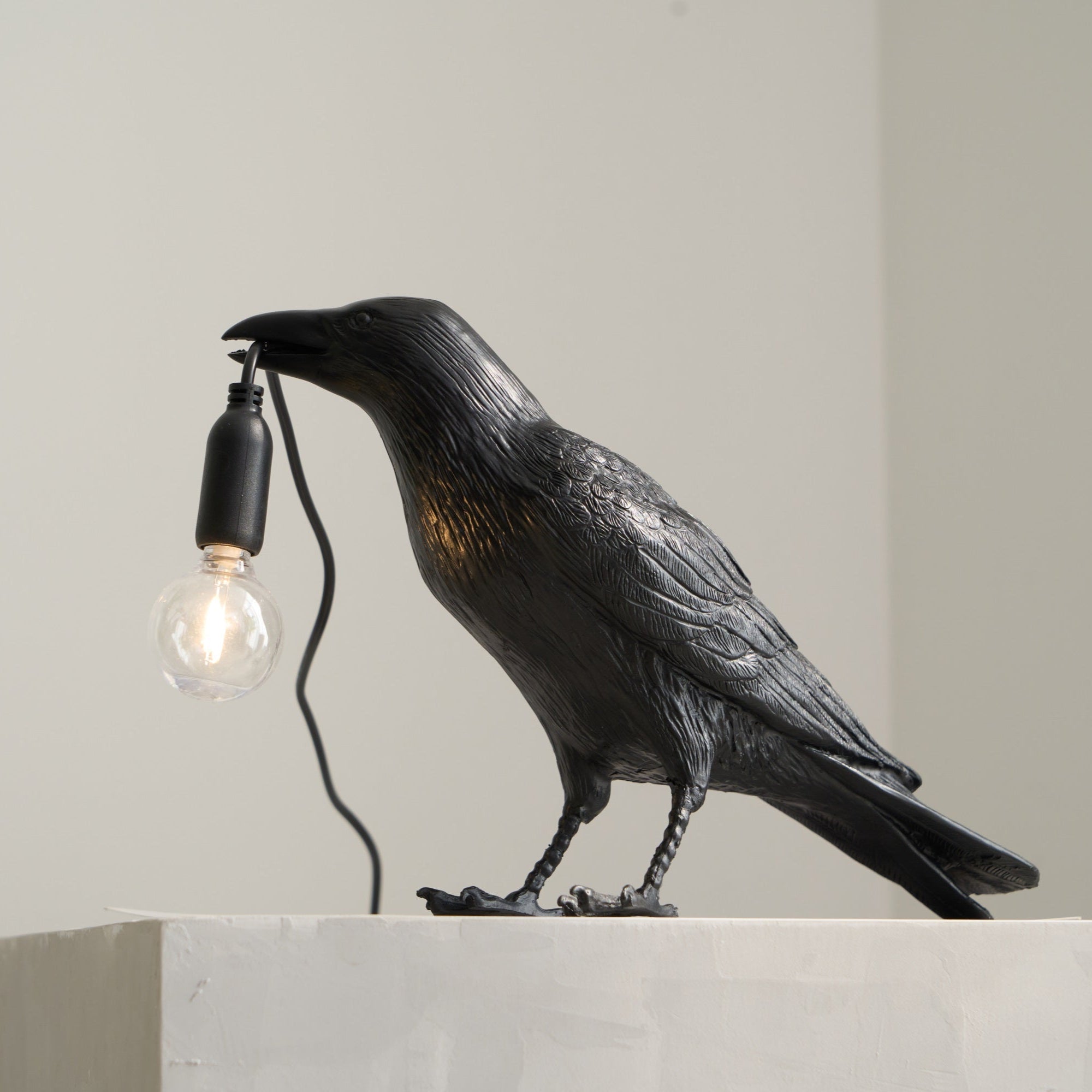 Koronis - Sculptural Resin Raven Table Lamp
