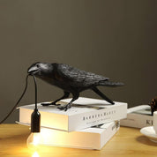 Koronis - Sculptural Resin Raven Table Lamp