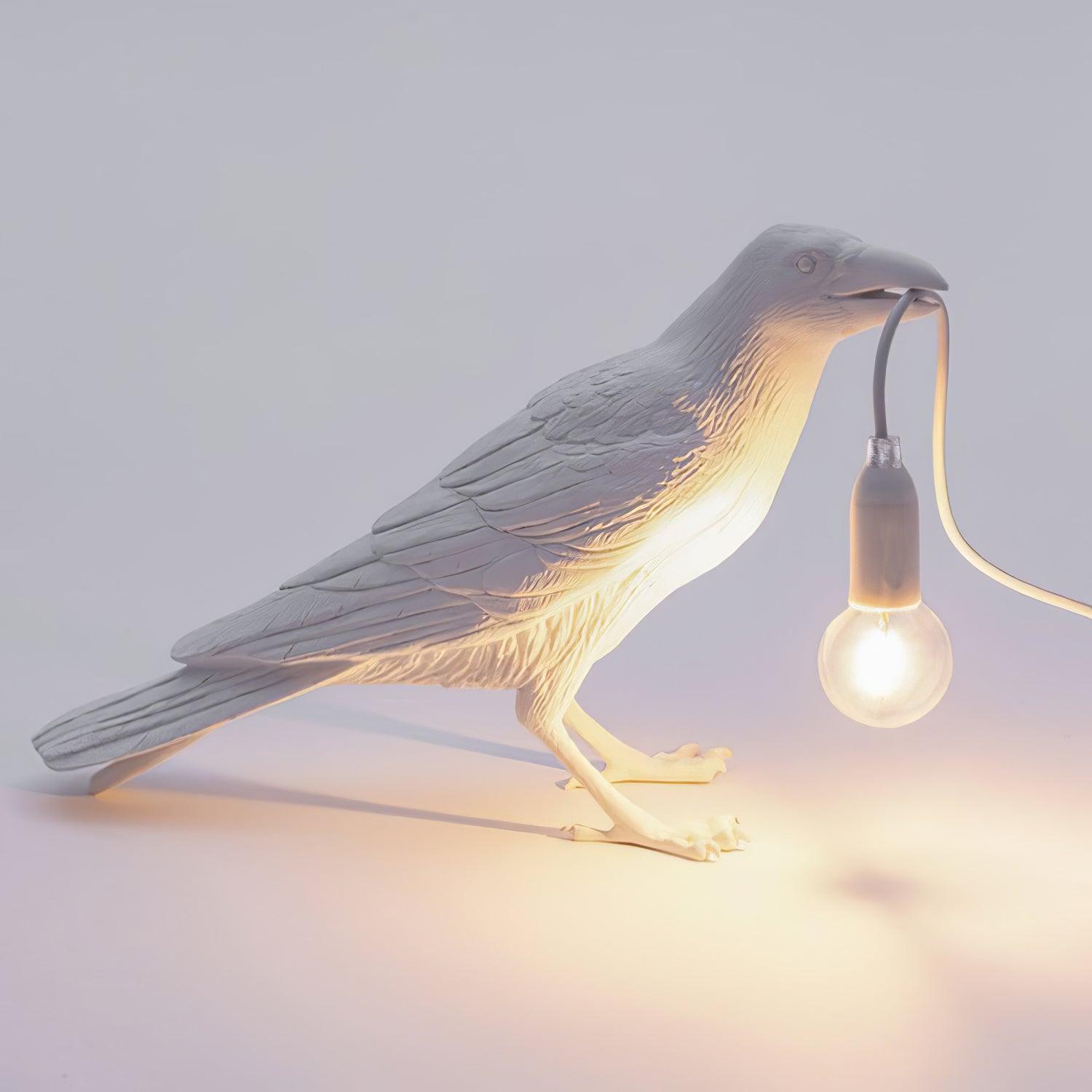 Koronis - Sculptural Resin Raven Table Lamp