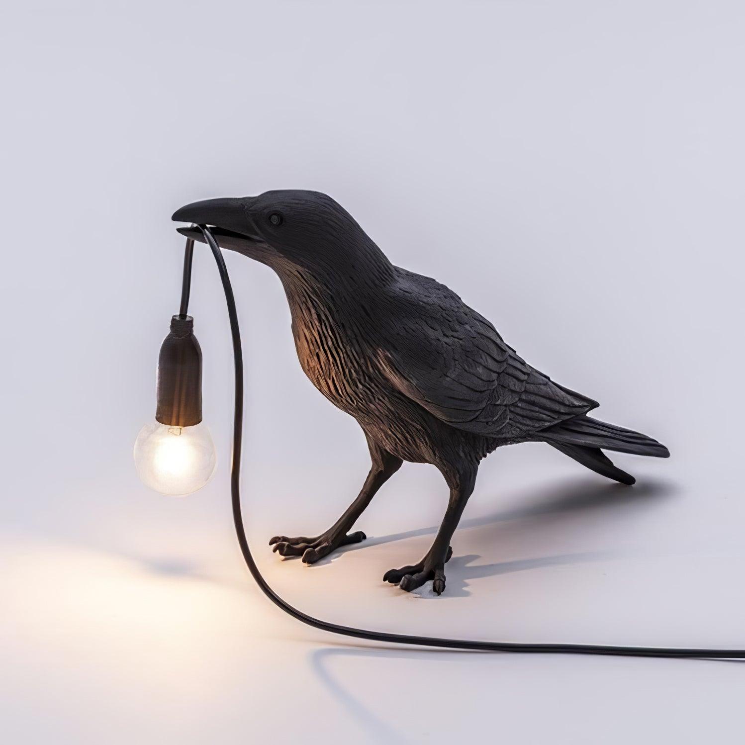 Koronis - Sculptural Resin Raven Table Lamp
