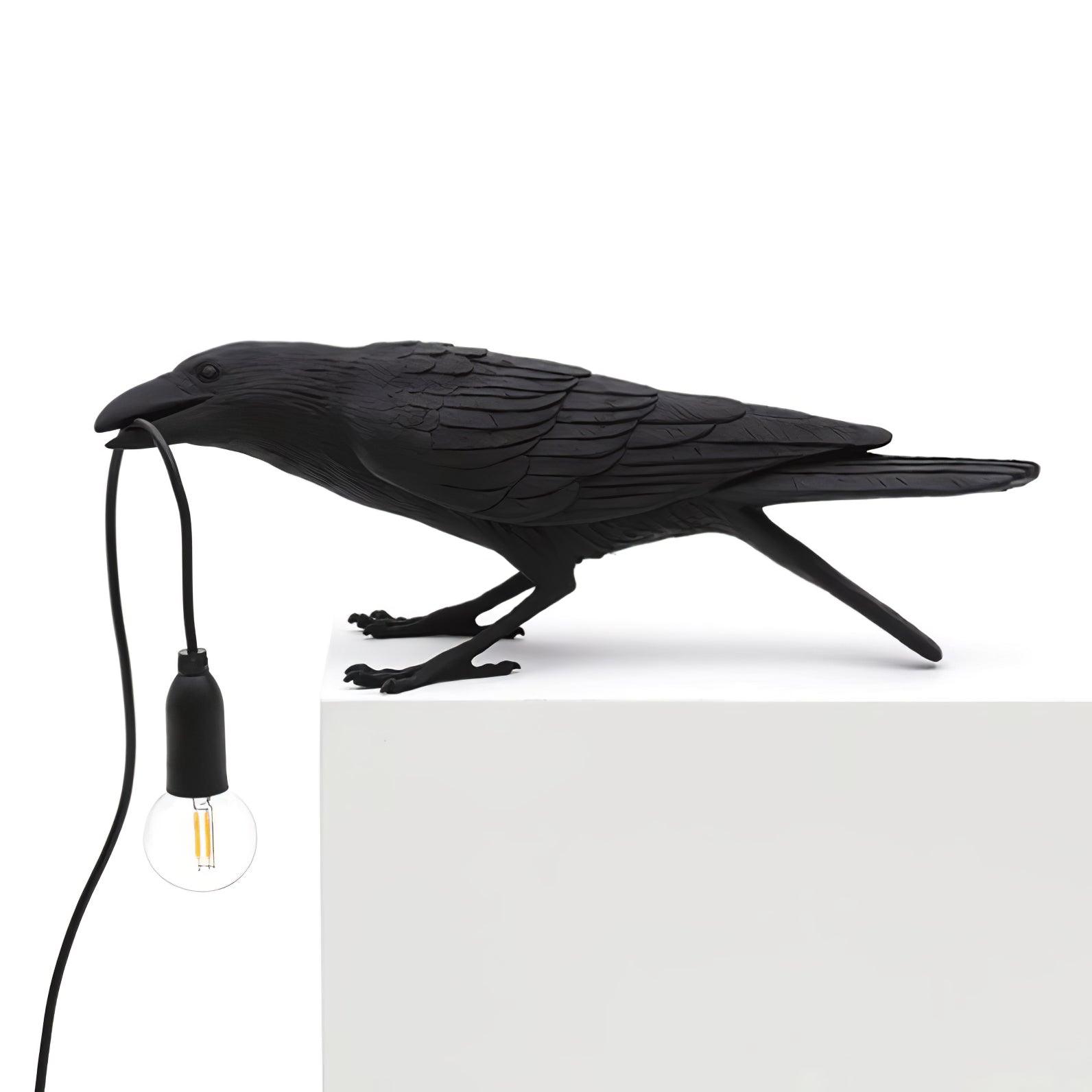 Koronis - Sculptural Resin Raven Table Lamp
