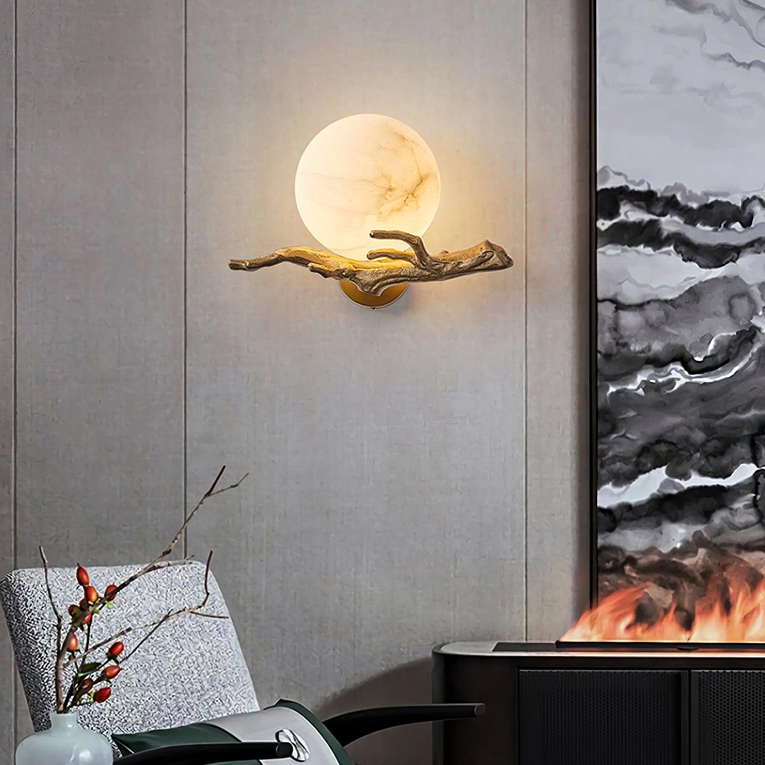 Thetis - Brass and Marble Wall Sconce