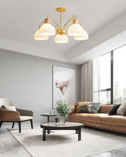 Delbert Fluted Glass Wood Chandelier – detail 6