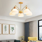 Delbert Fluted Glass Wood Chandelier – detail 7
