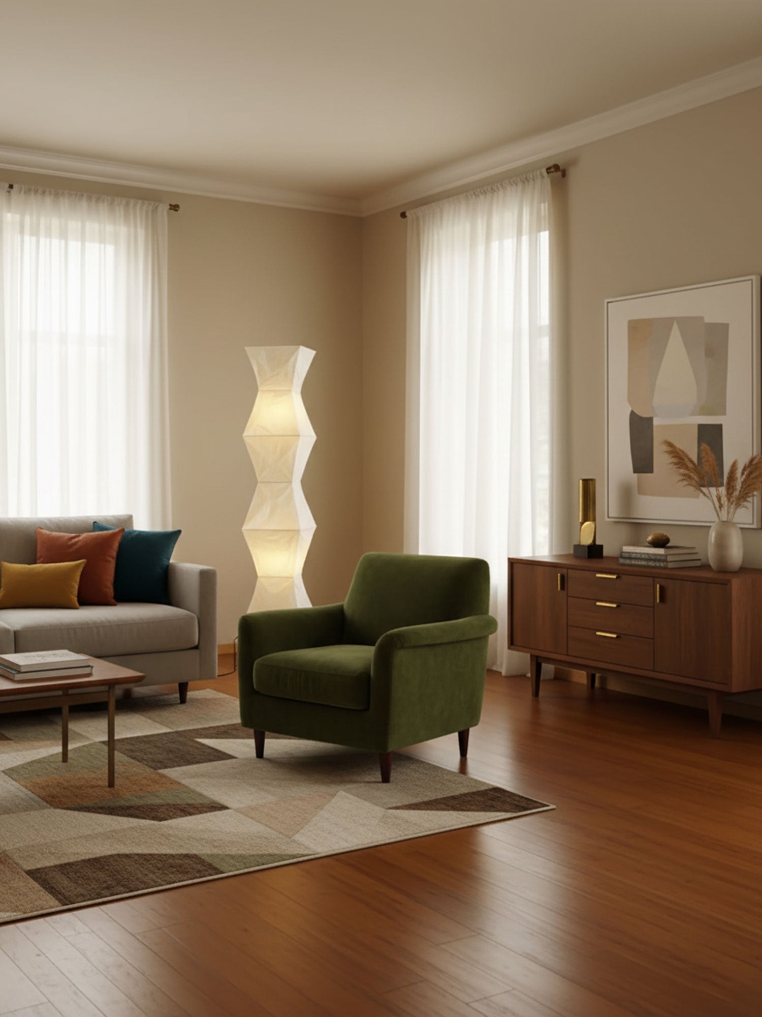 Phoibe - Washi Paper Lantern Floor Lamp