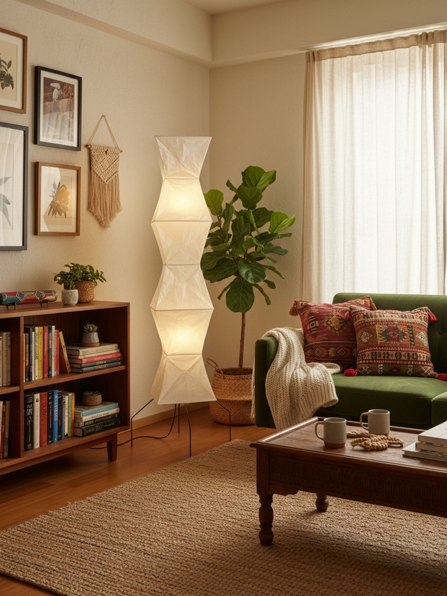 Phoibe - Washi Paper Lantern Floor Lamp