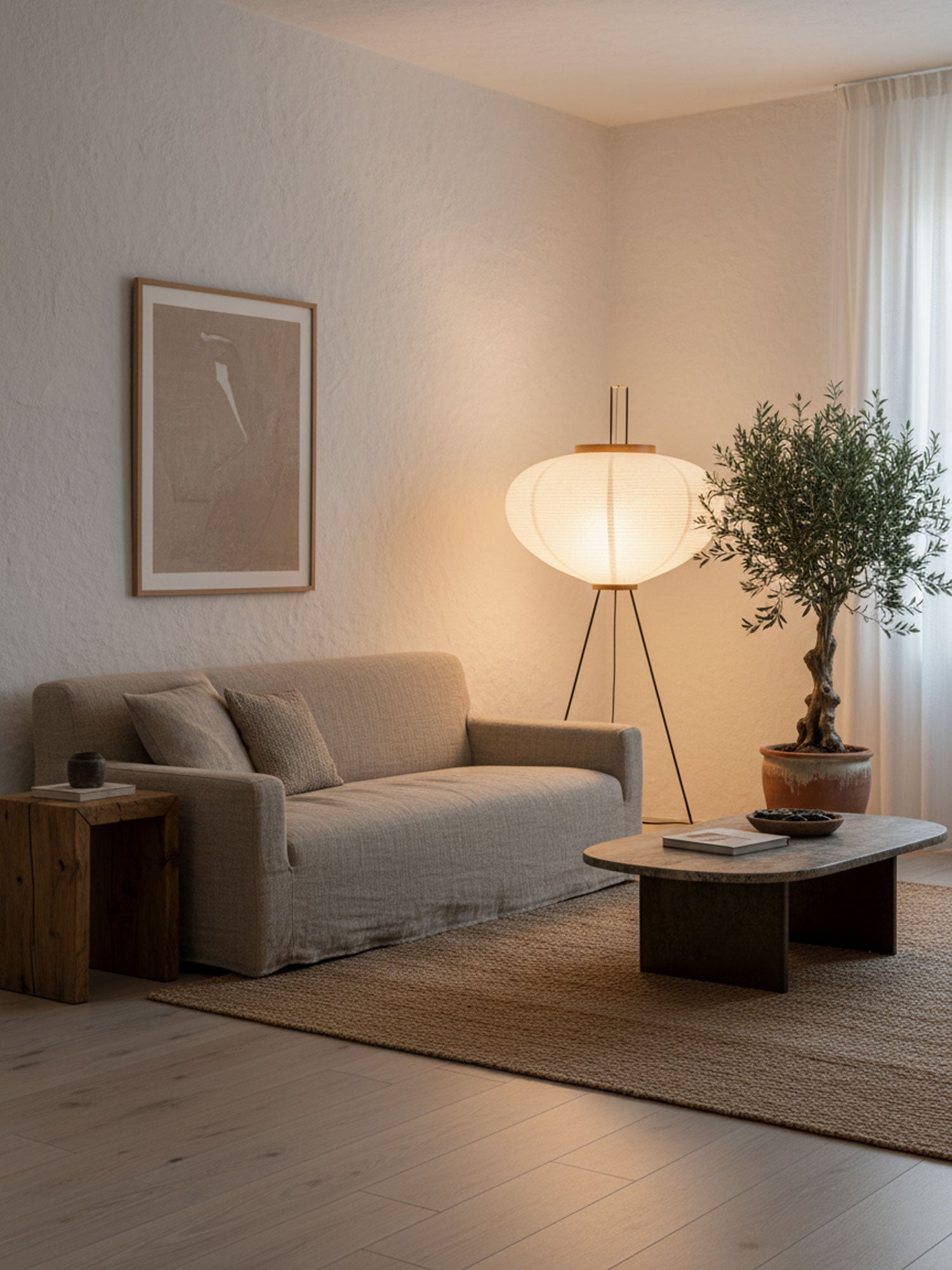 Phoibe - Washi Paper Lantern Floor Lamp