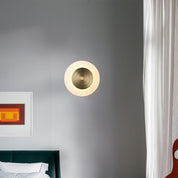 Pleione - Polished Brass and Frosted Wall Lamp
