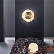 Pleione - Polished Brass and Frosted Wall Lamp