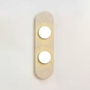 Orthia - Frosted Globe Travertine Sconce
