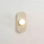 Orthia - Frosted Globe Travertine Sconce