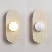 Orthia - Frosted Globe Travertine Sconce