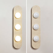 Orthia - Frosted Globe Travertine Sconce