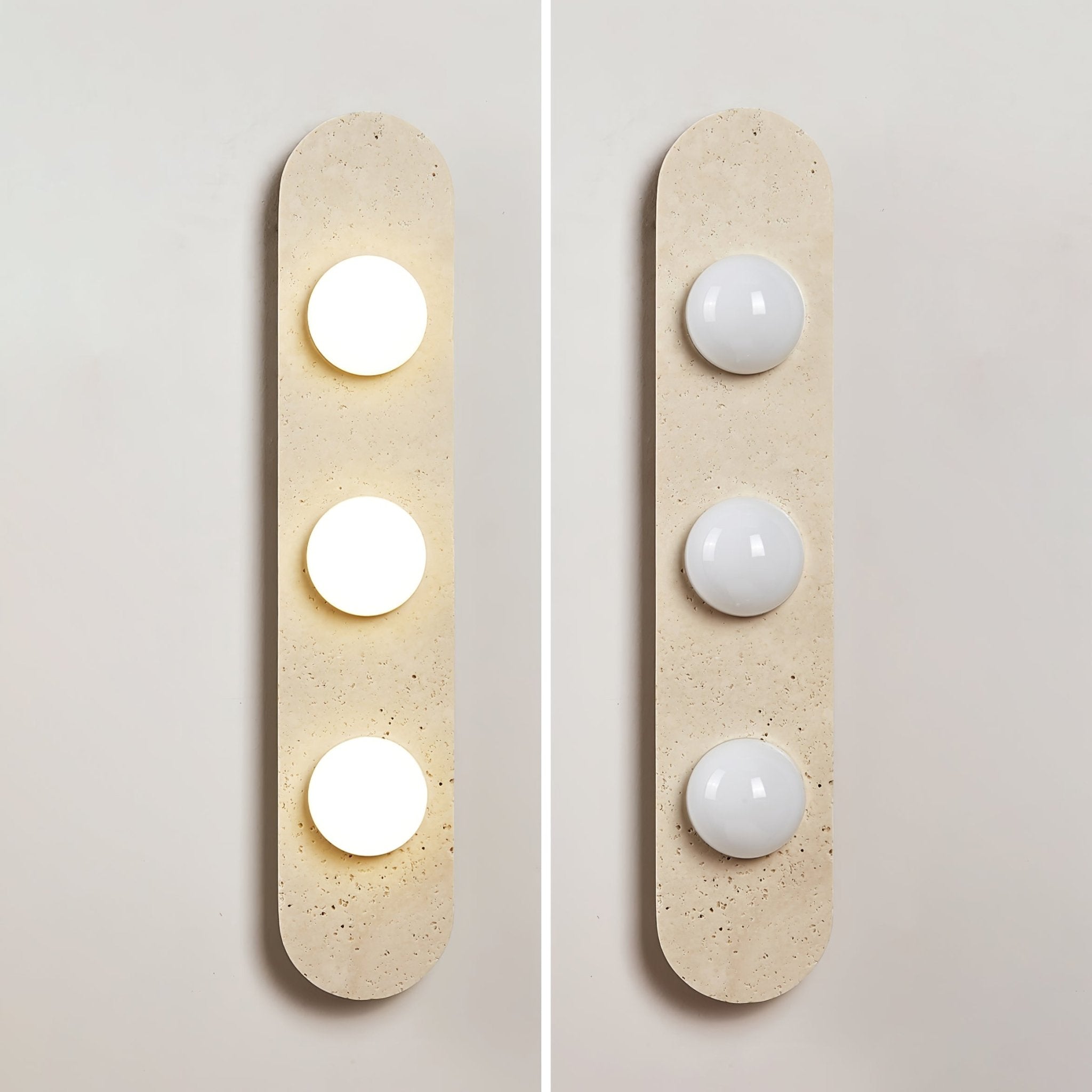 Orthia - Frosted Globe Travertine Sconce