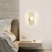 Orthia - Frosted Globe Travertine Sconce