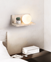 Pherousa - Travertine Shelf Wall Sconce