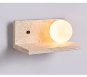 Pherousa - Travertine Shelf Wall Sconce