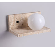 Pherousa - Travertine Shelf Wall Sconce