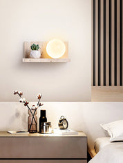 Pherousa - Travertine Shelf Wall Sconce