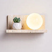 Pherousa - Travertine Shelf Wall Sconce