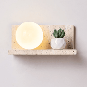 Pherousa - Travertine Shelf Wall Sconce