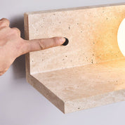 Pherousa - Travertine Shelf Wall Sconce