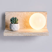 Pherousa - Travertine Shelf Wall Sconce