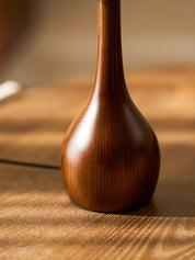 Elektra - Curved Wood and Amber Glass Table Lamp