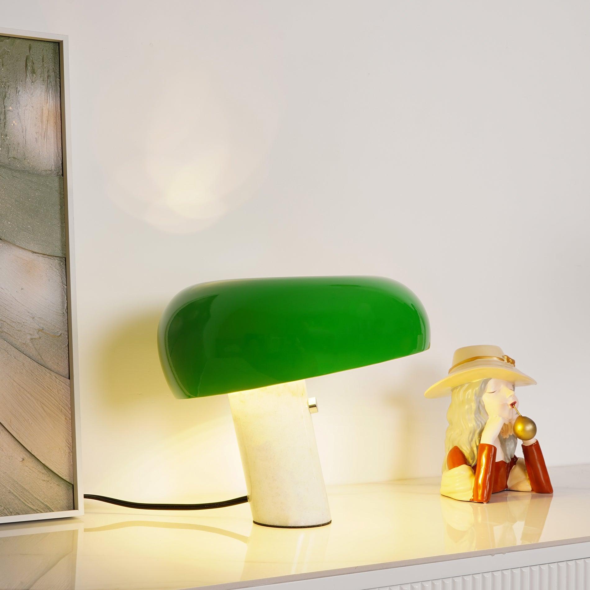 Iole - Carrara Marble and Glazed Metal Table Lamp